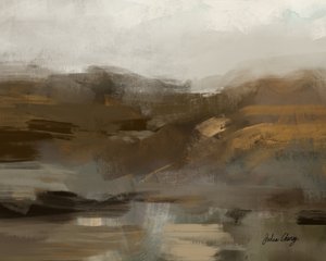 霧に包まれた山々の風景 作： Julia Cheney