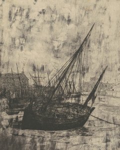 ピールのボート - マン島、1889年 作： Julian Alden Weir