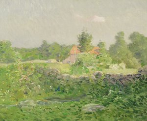風景と農場、1895年頃（キャンバスに油彩） 作： Julian Alden Weir