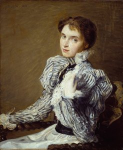 1898年の「The Grey Bodice」。 作： Julian Alden Weir