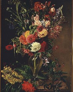 ガラスの花瓶の花 作： Julie Wilhelmine Hagen Schwarz
