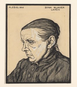 ディナ・クレイバーの肖像 Dina Klaver Laren (オブジェクトのタイトル) 作： Julie de Graag (signed by artist)
