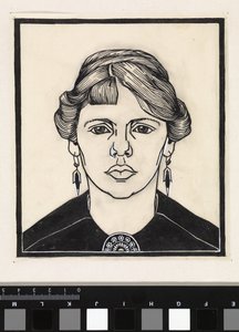 正面から見た女性の肖像 作： Julie de Graag