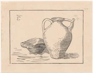 水差しと灰皿のある静物 作： Julie de Graag