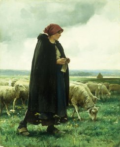 彼女の群れと羊飼い 作： Julien Dupre