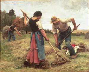 干し草、1880（キャンバスボード） 作： Julien Dupre