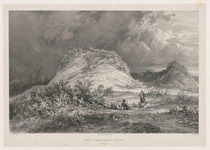 ブルターニュ、ル ウエルゴート近くのシャトー ダルサンの遺跡 作： Julien Louis Jacottet
