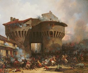 1562年、1833年にポルトパンネッサックで戦闘 作： Julien Michel Gue