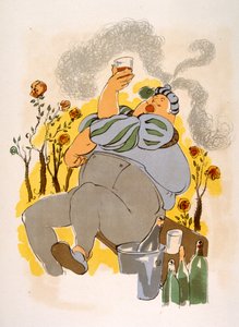 ユーモラスなワインのイラスト 1946.Illustration by Julien Pavil