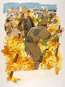 ユーモラスなワインのイラスト 1946.Illustration by Julien Pavil