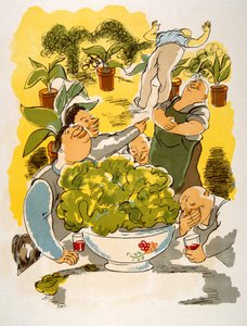 ユーモラスなワインのイラスト 1946.Illustration by Julien Pavil