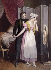 マスターとメイド、1830-40年 作： Julien Vallou de Villeneuve