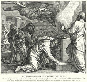 ダビデの不従順な民の数の数え方(エングレービング) 作： Julius (after) Schnorr von Carolsfeld