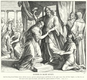 エステルが女王になる（彫刻 作： Julius (after) Schnorr von Carolsfeld