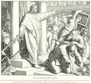 イエスは神殿を清めた（彫刻 作： Julius (after) Schnorr von Carolsfeld