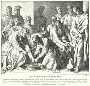 弟子たちの足を洗うイエス（彫刻 作： Julius (after) Schnorr von Carolsfeld