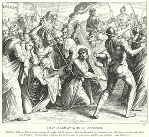 十字架にかけられるために連れて行かれるイエス（彫刻 作： Julius (after) Schnorr von Carolsfeld