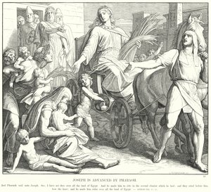 ファラオに進められるヨセフ（彫刻 作： Julius (after) Schnorr von Carolsfeld