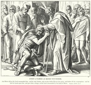 モーゼの後継者に指名されたヨシュア（彫刻作品 作： Julius (after) Schnorr von Carolsfeld