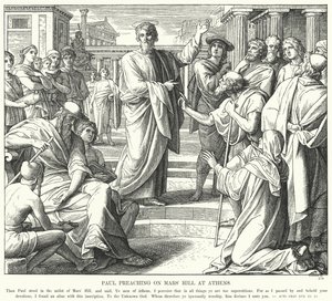 アテネのマルスの丘で説教するパウロ（彫刻 作： Julius (after) Schnorr von Carolsfeld