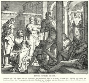 ペテロはキリストを否定する（彫刻 作： Julius (after) Schnorr von Carolsfeld