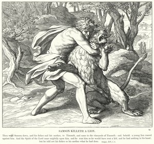 Samson Killeth a Lion (e.g. Samson Killeth a Lion) 作： Julius (after) Schnorr von Carolsfeld