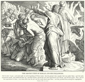 コラとその追随者の破壊(エングレービング) 作： Julius (after) Schnorr von Carolsfeld