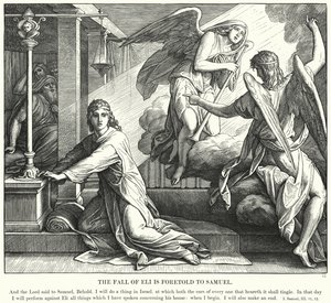 サムエルに予言されたエリの失脚（エングレービング 作： Julius (after) Schnorr von Carolsfeld