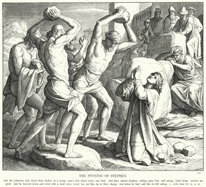 ステファンの石打ち」（彫刻 作： Julius (after) Schnorr von Carolsfeld