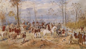 キツネ狩り、c。 1890年 作： Julius Blaas von