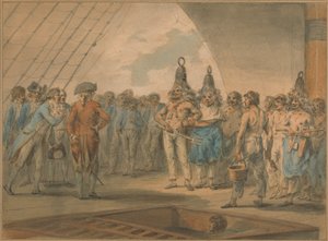 船上での踏切式「ヴェスタル」 作： Julius Caesar Ibbetson