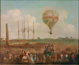ジョージ・ビギンがルナルディの気球で上昇する様子 作： Julius Caesar Ibbetson