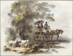 ウォルコットのパウディス卿公園にて （紙に水彩、インク） 作： Julius Caesar Ibbetson
