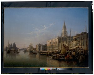 ヴェネツィア：スキアヴォーニ河、ドガーナ湾を西に望む 作： Julius Eduard Wilhelm Helfft