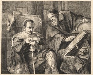 アルブレヒト・フォン・ヴァレンシュタイン（Waldstein）（1583-1634）と占星術師ジョヴァンニ・バッティスタ・セーニ（Seno, Zeno, Senno Zenno）（1600-1656）ユリウス・シュレーダーの絵の後で