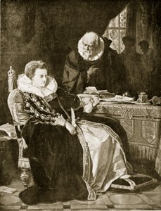 エリザベス、メアリーの死刑判決に署名、「ハッチンソンのイギリス国民の物語」、1923年頃