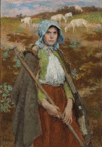 ヤギ飼い（キャンバスに油彩） 作： Julius Gari Melchers
