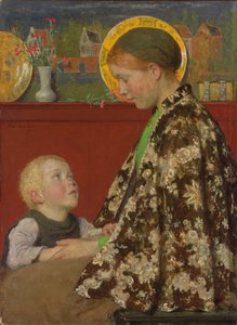 若い母、c.1892-1895（キャンバスに油彩） 作： Julius Gari Melchers