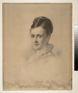 ポッター夫人（バーサパーマー）の肖像、1874年（紙に木炭） 作： Julius Gollmann