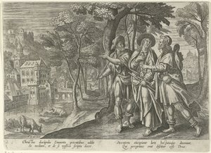 エマオの巡礼者 死後のキリストの出現（シリーズタイトル） 作： Julius Goltzius