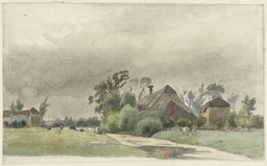 農場につながる帆 作： Julius Jacobus van de Sande Bakhuyzen