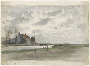 風車で帆走 作： Julius Jacobus van de Sande Bakhuyzen
