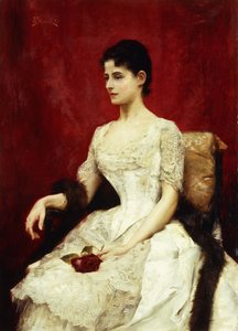真紅のバラとレース、1887 作： Julius Leblanc Stewart