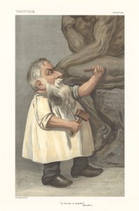 ロダンの彫刻を示す似顔絵 作： Julius Mandes Price