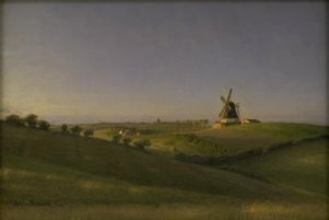コリング、ユトランド、日没時の風景 作： Julius Paulsen