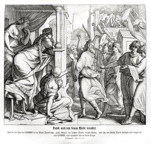 ダビデはミハエルに軽蔑される（第2サムエル記 作： Julius Schnorr von Carolsfeld
