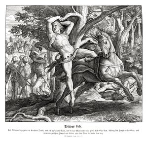 アブサロムの死、第2サムエル記 作： Julius Schnorr von Carolsfeld