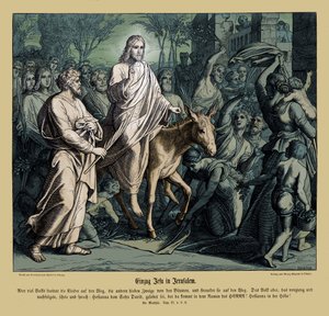 イエスのエルサレム入場、マタイ福音書 作： Julius Schnorr von Carolsfeld