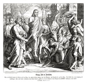 イエスのエルサレム入場、マタイ福音書 作： Julius Schnorr von Carolsfeld