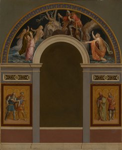 ミュンヘン王宮の王館にある第一ニーベルンゲンの間の入口正面壁のための設計 作： ジュリアス・シュノール・フォン・キャロルスフェルド